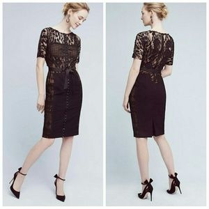Byron Lars Beguile Carissima black lace dress 0 or 2P Anthropologie NWT